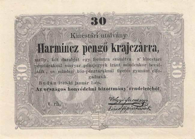 P.S122 30 Pengö Ungarn 1849